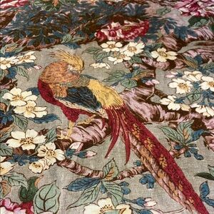 Pottery Barn Pheasant Bird drapery 50”x96”.